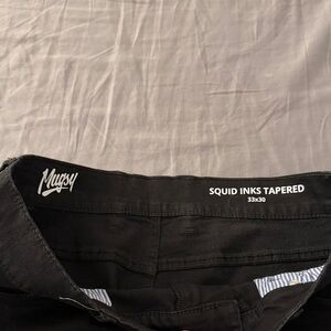 Mugsy Men's Black Squid Inks Tapered Jeans 33x30 NEW without tags